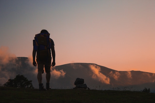 person on a mountain